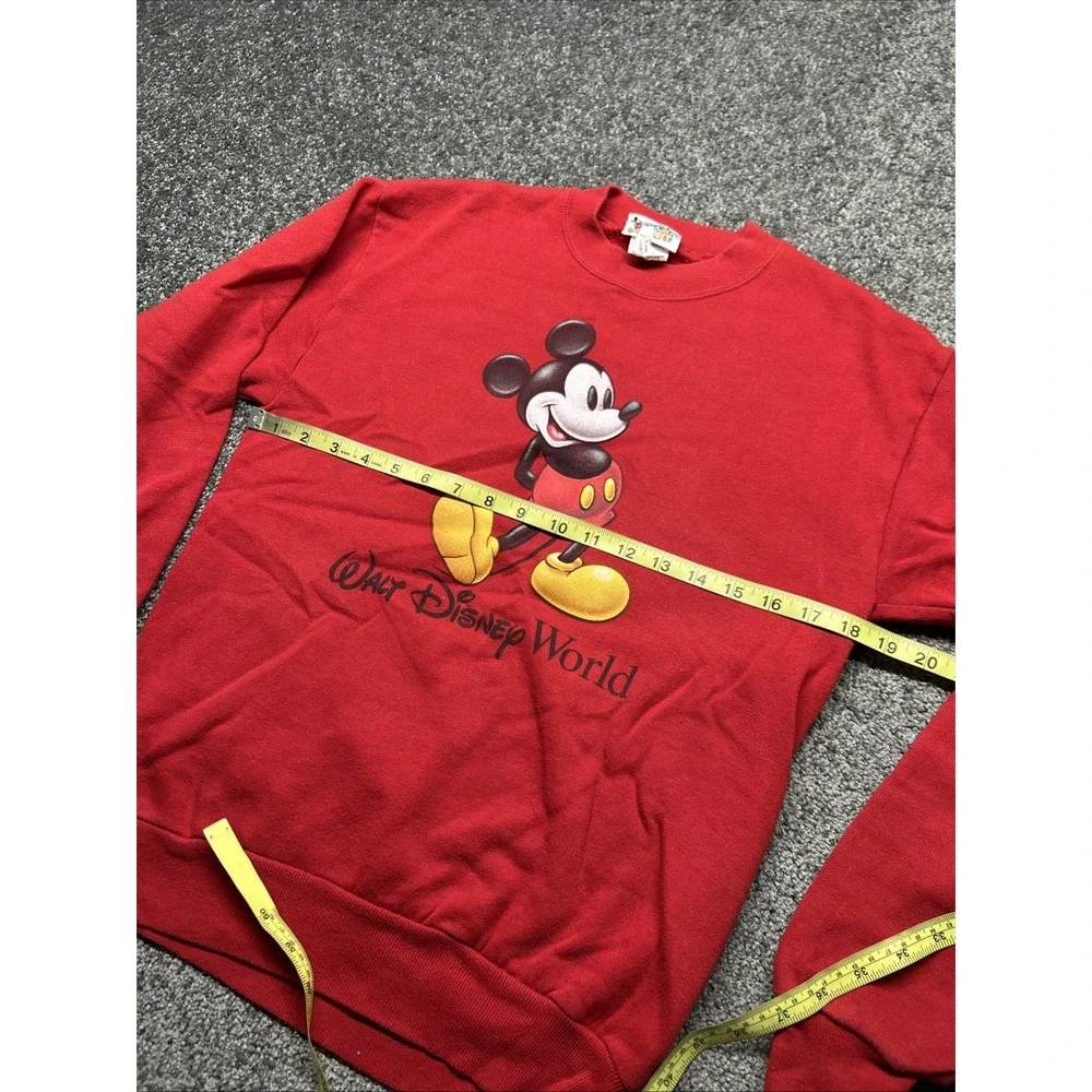 Disney World Kids XL Sweater Pullover Sweatshirt Red Mickey Mouse
